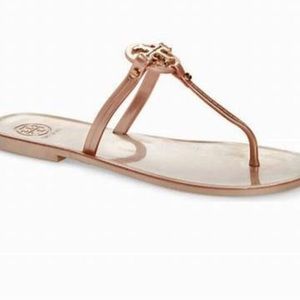 Tory Burch rose gold mini Miller jelly sandal